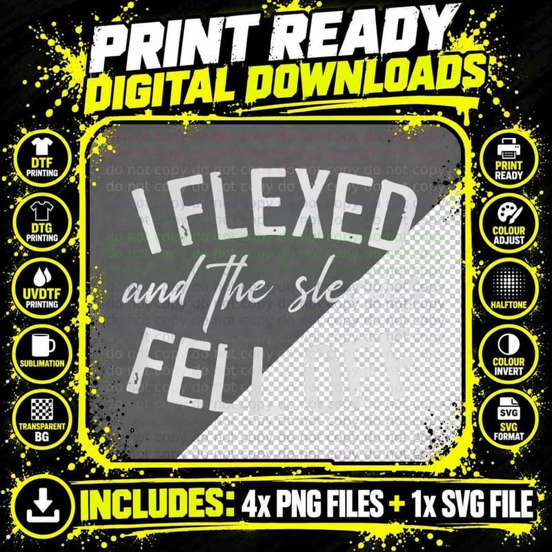 Funny Gym Tops I Flexed & My Sleeves Fell off Gym Wear Png SVG Digital Bundle