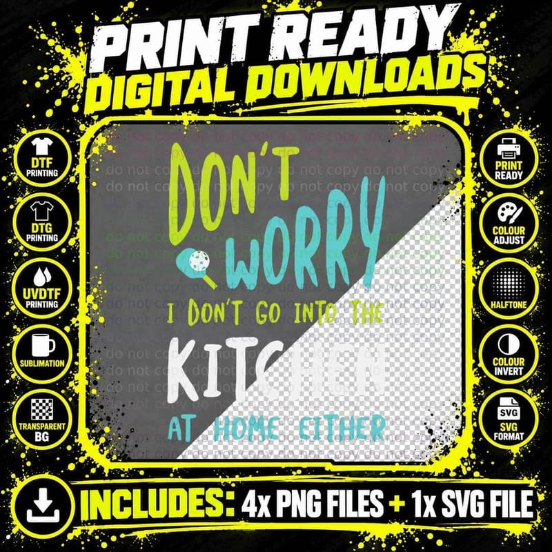 Funny Pickleball Humor for Pickleball Kitchen Png SVG Digital Bundle