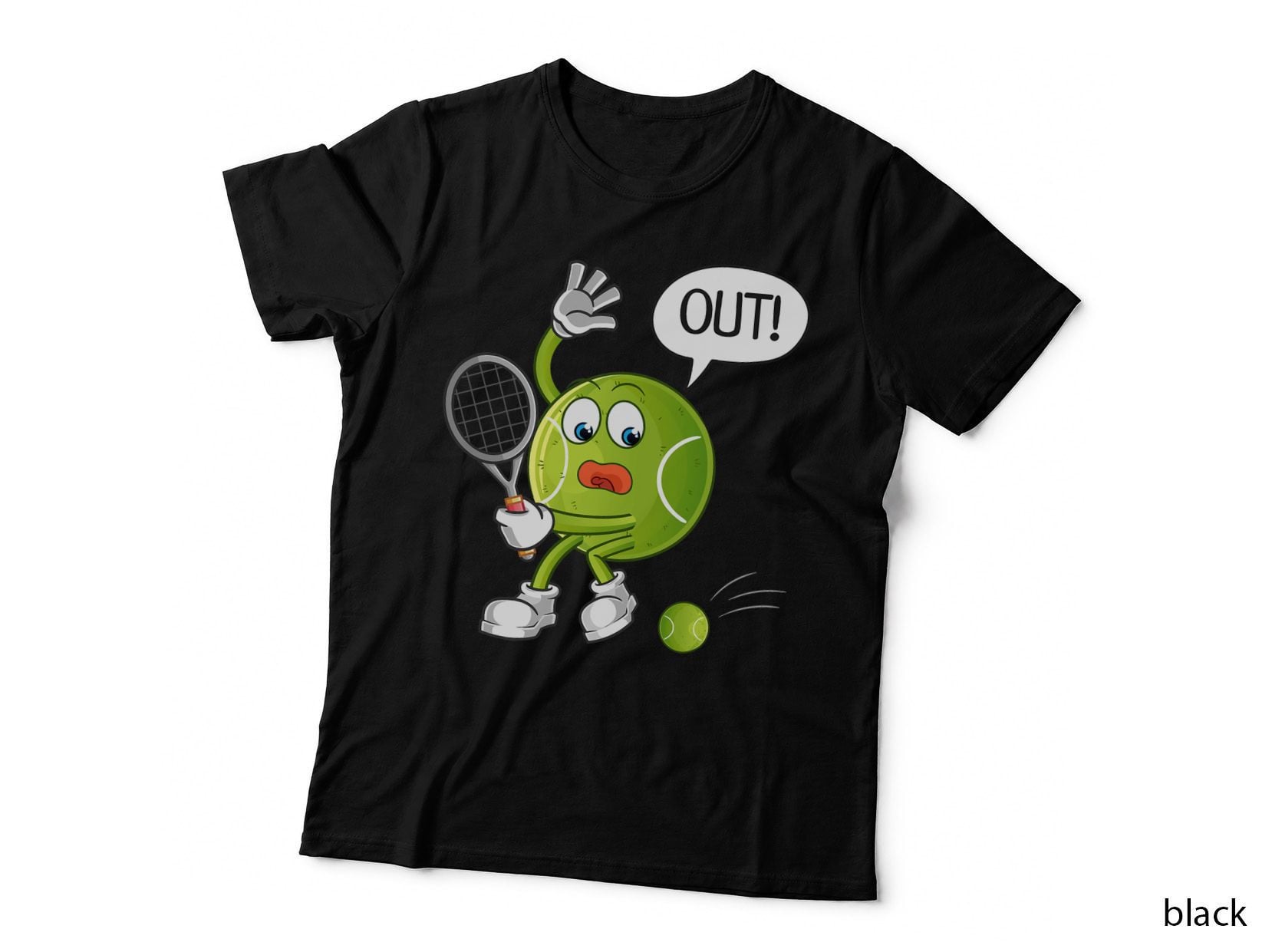 Funny Tennis Ball Out, Tennis Humor, Sports, Active, Workout T-Shirt
