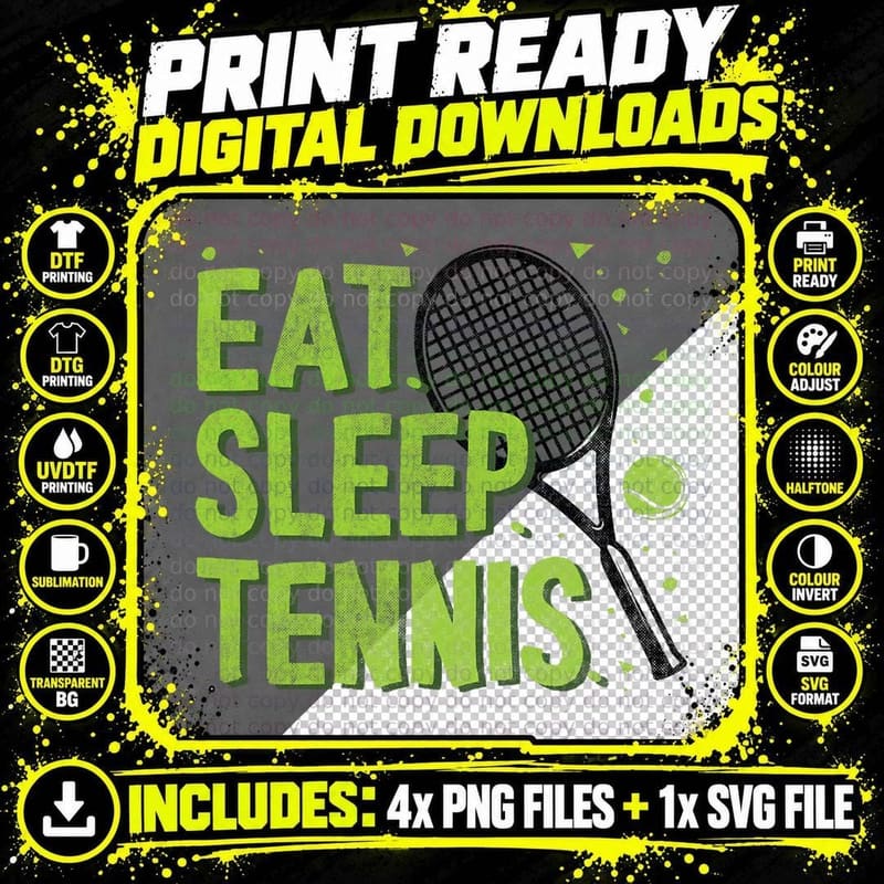 Funny Tennis Lover Graphic Women and Men Tennis Fan Png SVG Digital Bundle