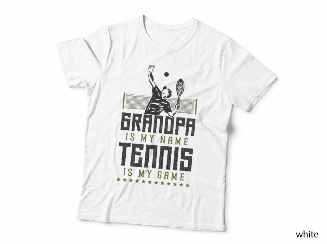Funny Tennis Player Racket Grandpa Is My Name Tennis T-Shirt