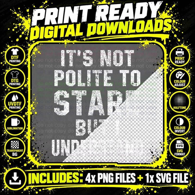 Funny Workout Quote It's Not Polite to Stare Sarcastic Png SVG Digital Bundle
