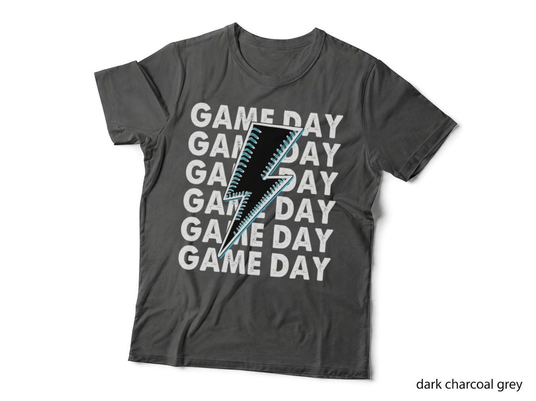 Game Day Sport Mom T-Shirt, Baseball Lightning Bolt Graphic Tee