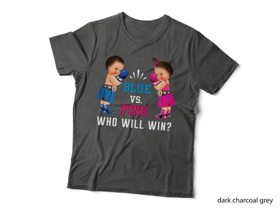 Gender Reveal Blue vs Pink Ethnic Boxing Babies, Baby Shower Gift T-Shirt