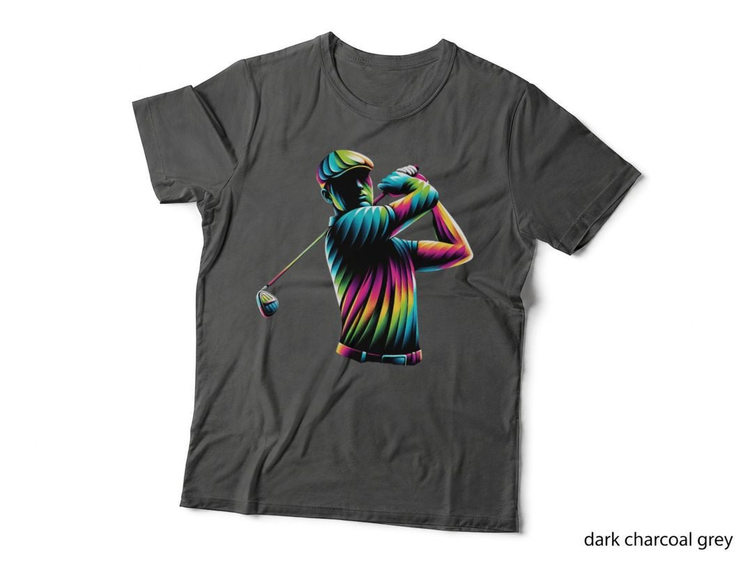Golf Guy Colorful Classic T-Shirt, Retro Sports Style, Golf Lover Apparel