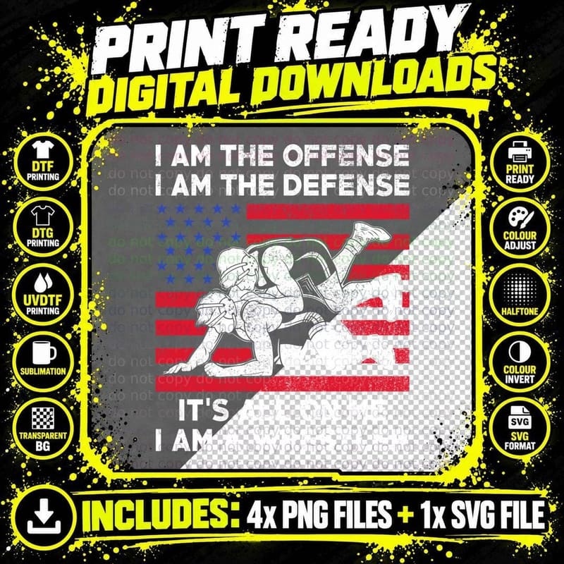 I Am the Offense I Am the Defense It's All on Me I Am a Png SVG Digital Bundle