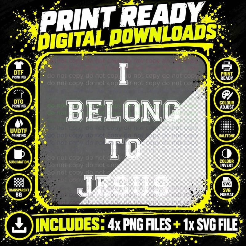 I Belong to Jesus Christian Gym Apparel Christian Dad Png SVG Digital Bundle