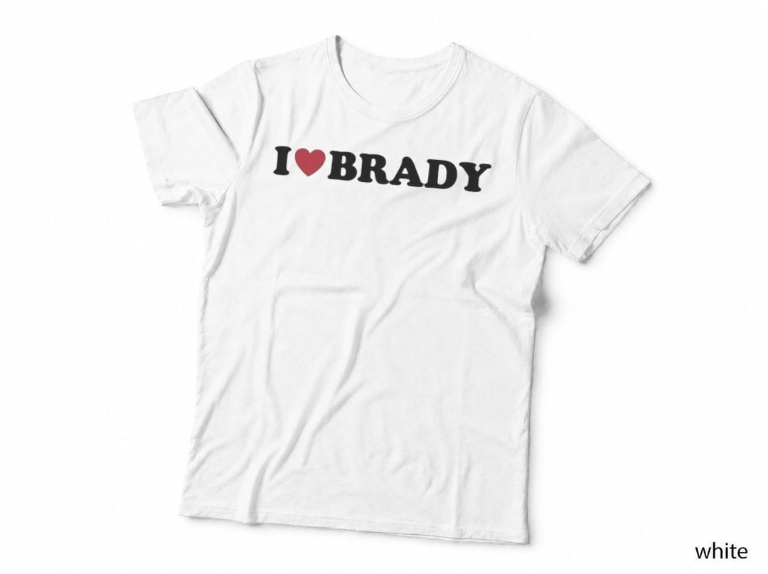 I Heart Brady - I Love Brady, Football Fan Gear, Sports Lover Gift T-Shirt