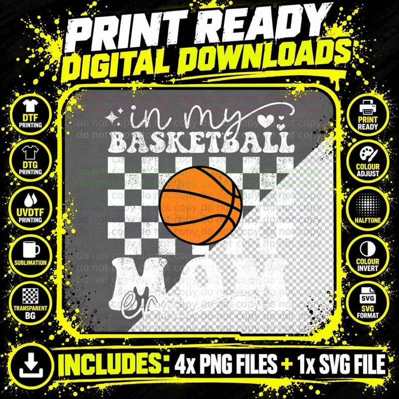 In My Basketball Mom Era Shirt Mother's Day Png SVG Digital Bundle