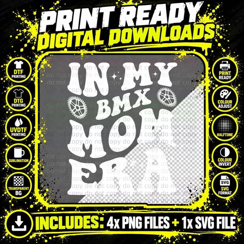 In My Bmx Mom Era Shirt Funny Bmx Mom Design Shirt Png SVG Digital Bundle