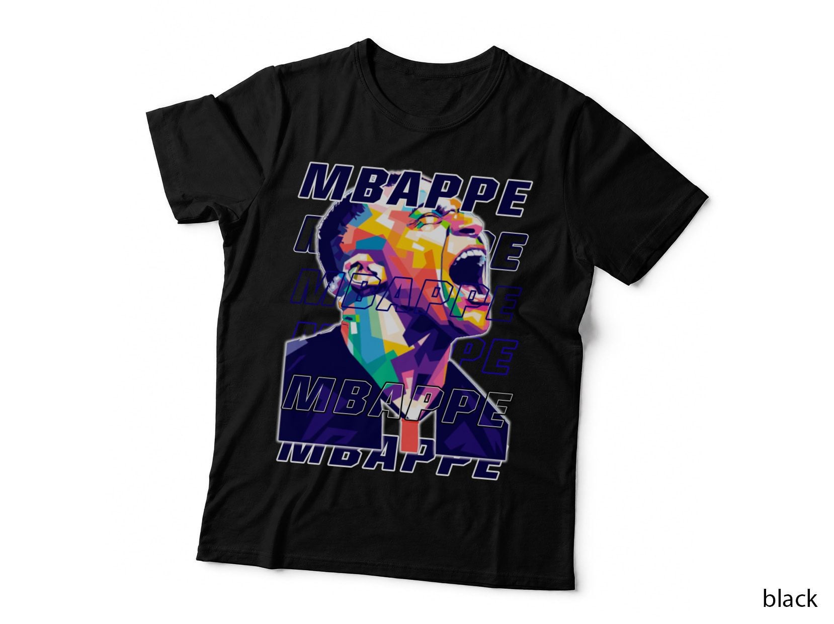 Kylian Mbappé T-Shirt, Colorful Pop Art Tee, Gift for Football Fans T-Shirt