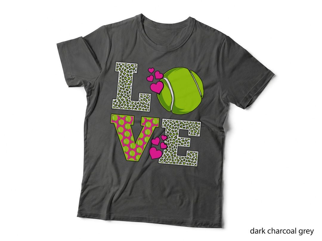 Love Tennis Leopard Print Women Girls Tennis Fashion, Sporty Style T-Shirt