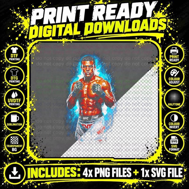 MMA Fighter Aura T-Shirt, MMA Fan Gift Graphic Tee Png SVG Digital Bundle