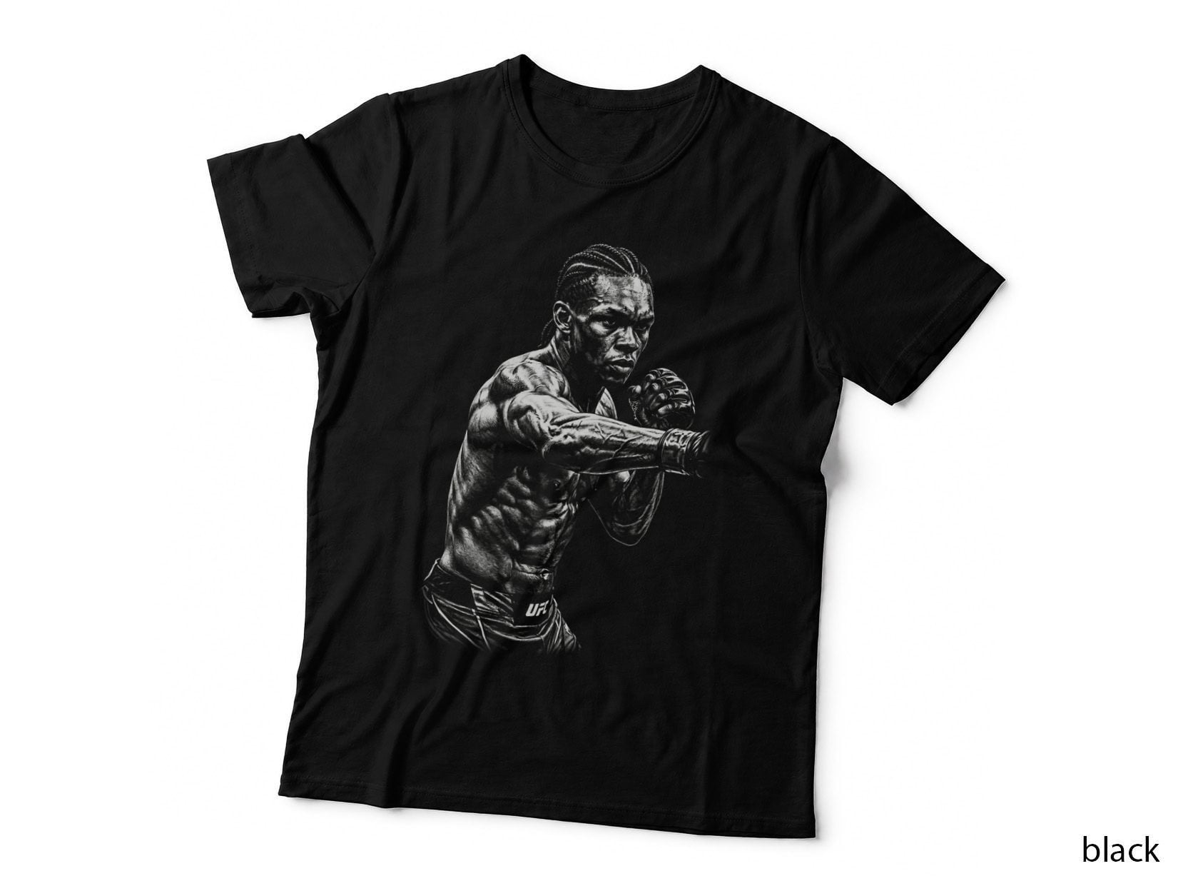 MMA Fighter Halftone Print, Boxing Champ Tee, Knockout Power Apparel