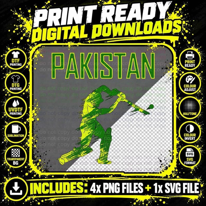 Pakistan Cricket Jersey T-Shirt Png SVG Digital Bundle