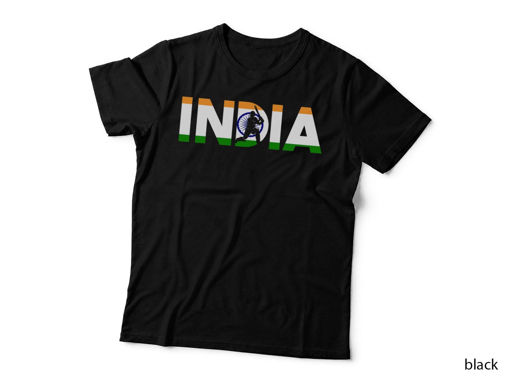 Patriotic Indian Cricket Players India Flag Cricket T-Shirt