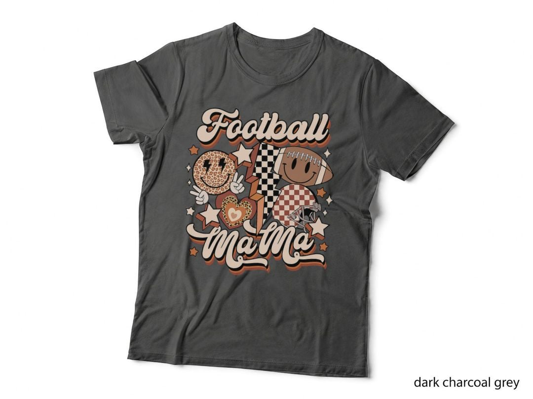 Retro Lightning Football Mama Women American Football Girls T-Shirt