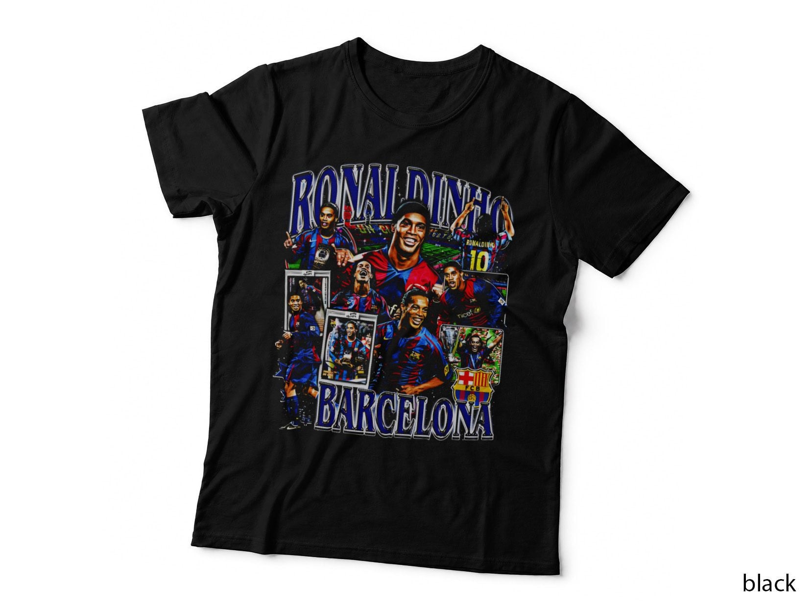 Ronaldinho Barcelona Fan Art T-Shirt, Footballer Art Print, Soccer Supporter Tee