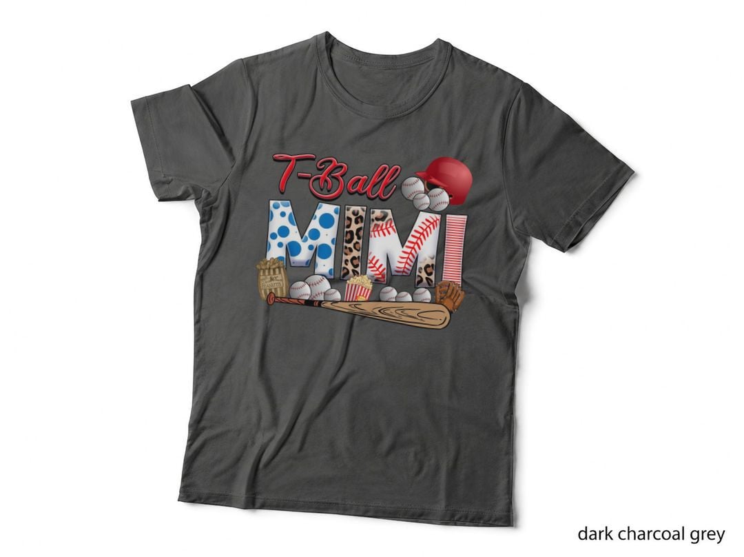 T-Ball Mimi Sport Mom T-Shirt, Baseball-Themed T-Shirt with Graphic Tee