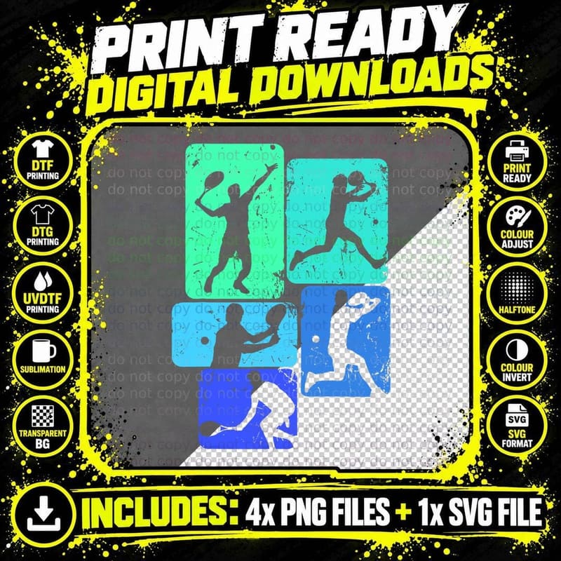 Tennis Player Youth Boys Kids Men T-Shirt Png SVG Digital Bundle