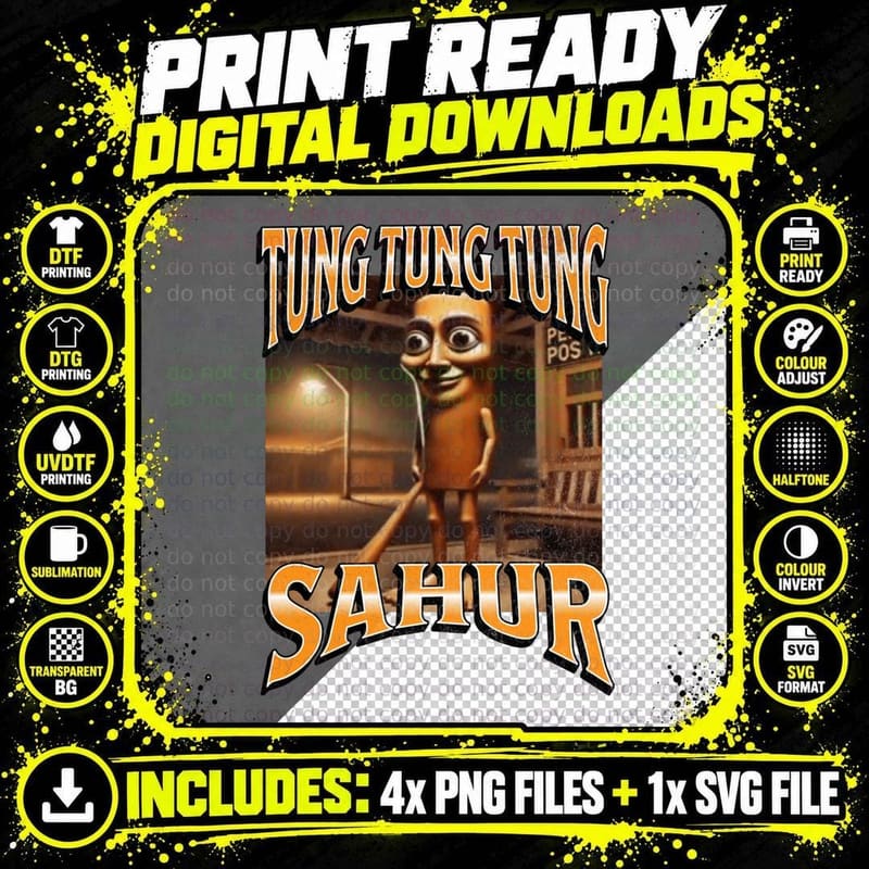 Tung Sahur Italian Brainrot T-Shirt Png SVG Digital Bundle