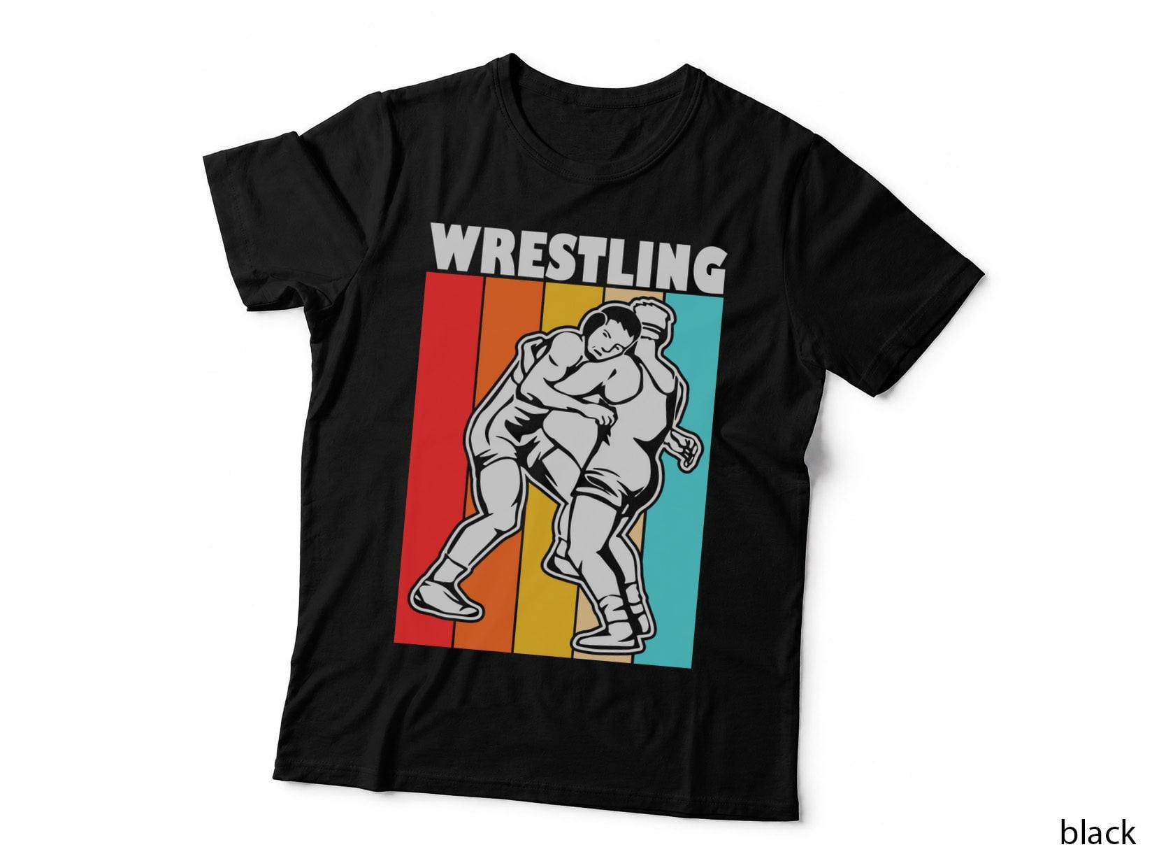 Wrestling T-Shirt, Wrestling Match Silhouette Graphic Tee