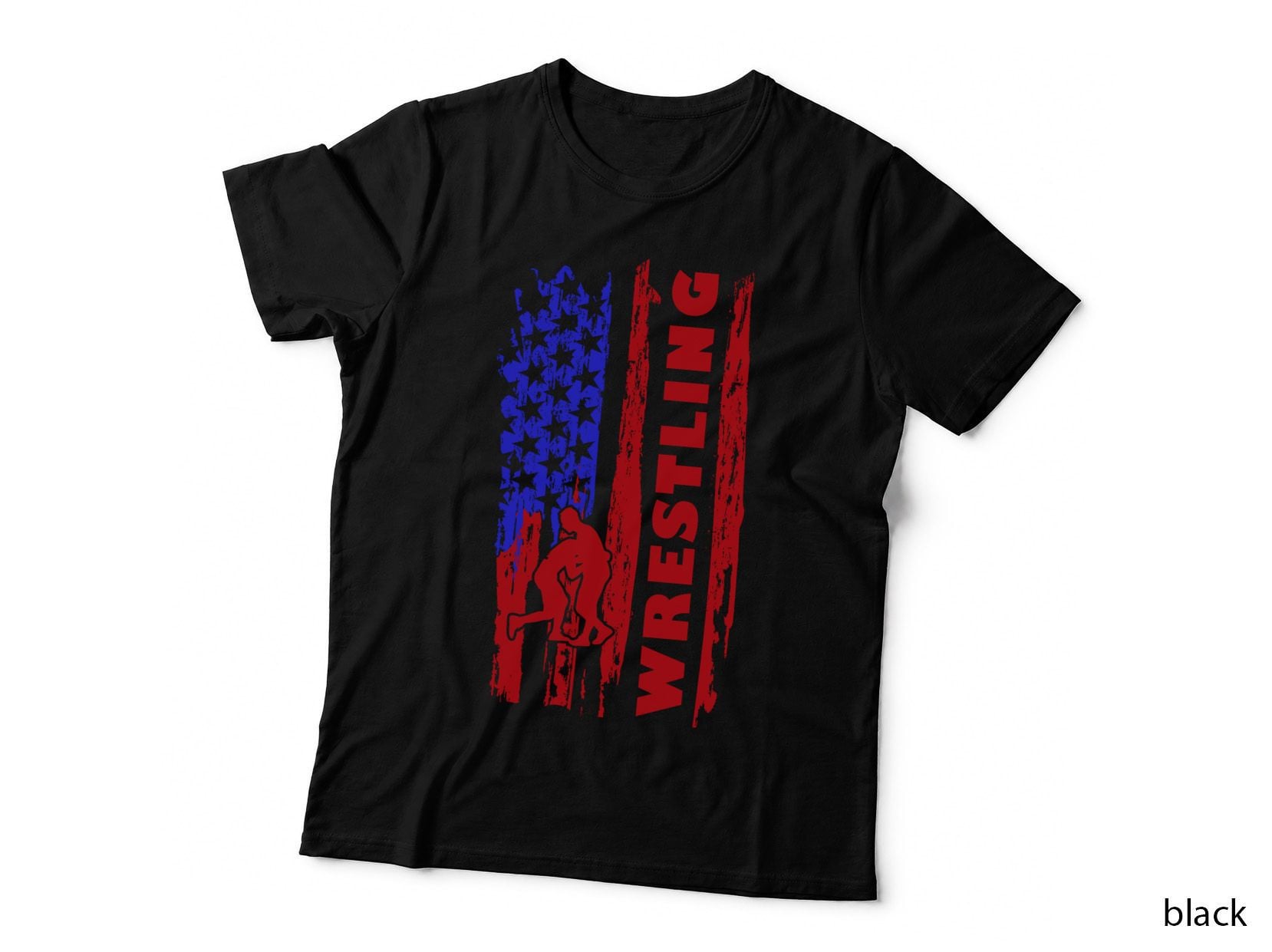 Wrestling T-Shirt, Wrestling Silhouette on American Graphic Tee