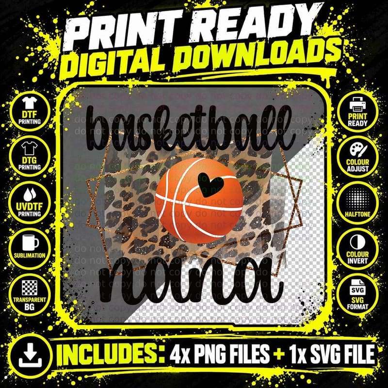 Basketball Nana Grandma Nana of a Basketball Player Png SVG Digital Bundle