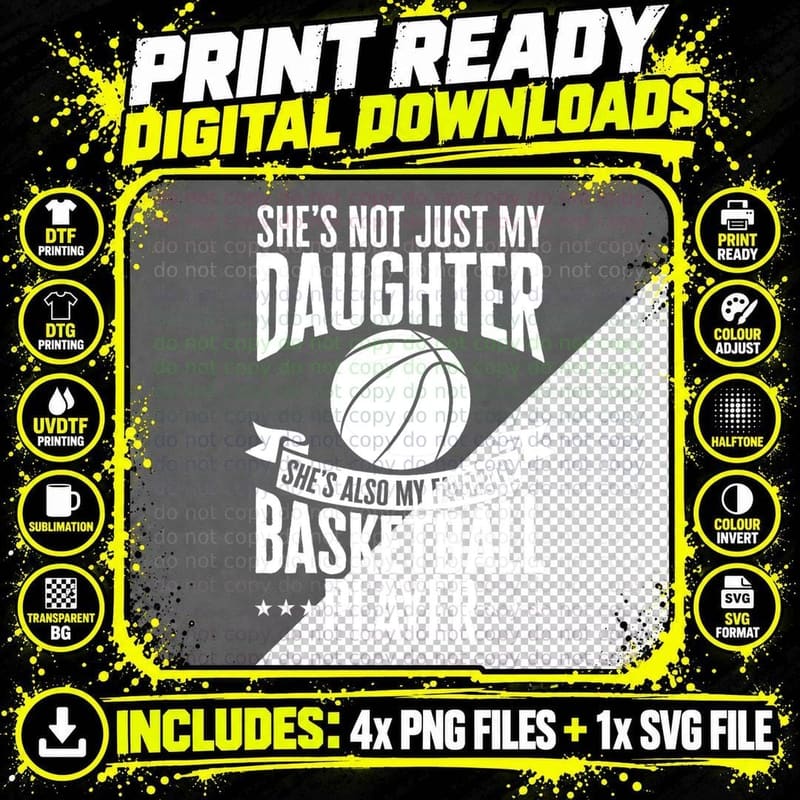 Basketball Parent She's My Favorite Basketball Player Png SVG Digital Bundle