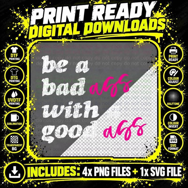 Be a Badass with a Good Ass Funny Gym Png SVG Digital Bundle