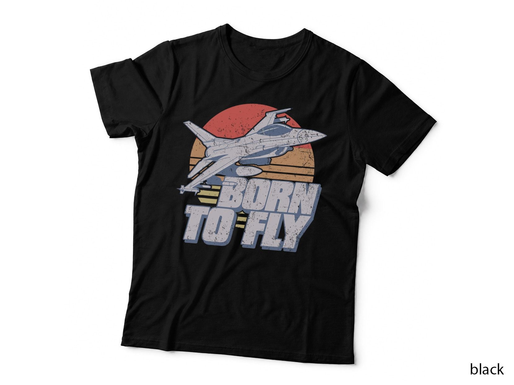 Born to Fly Fighter Jet Plane Kids Boys Airplane T-Shirt