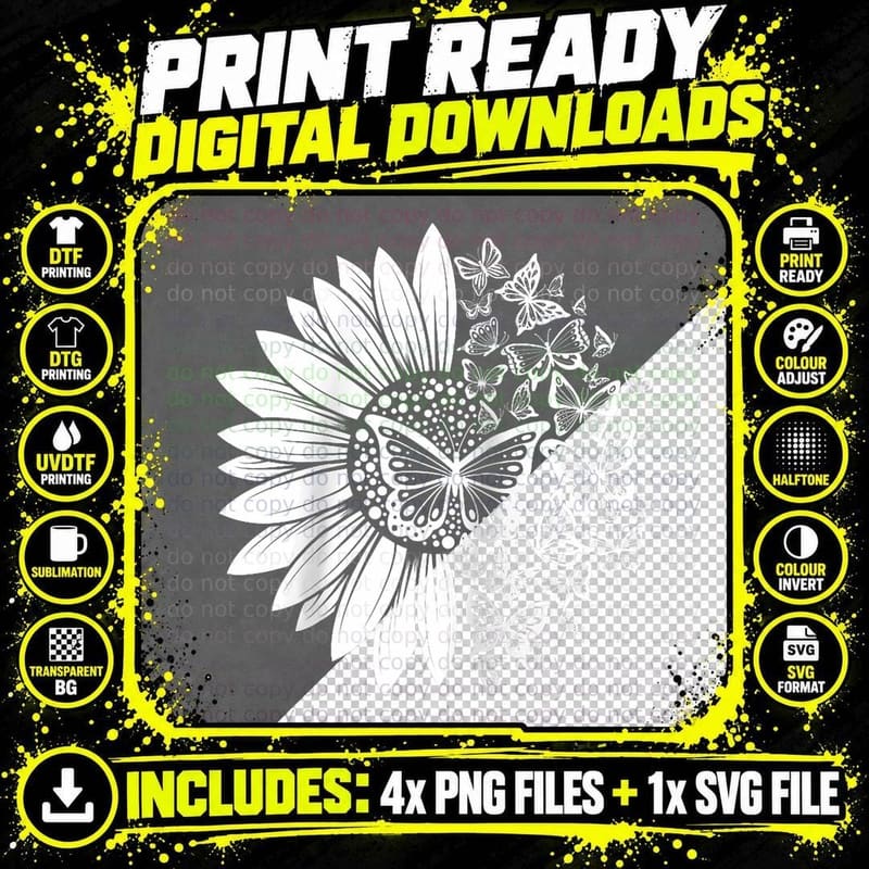 Butterfly Flowers, Gardener Entomology Butterflies Png SVG Digital Bundle