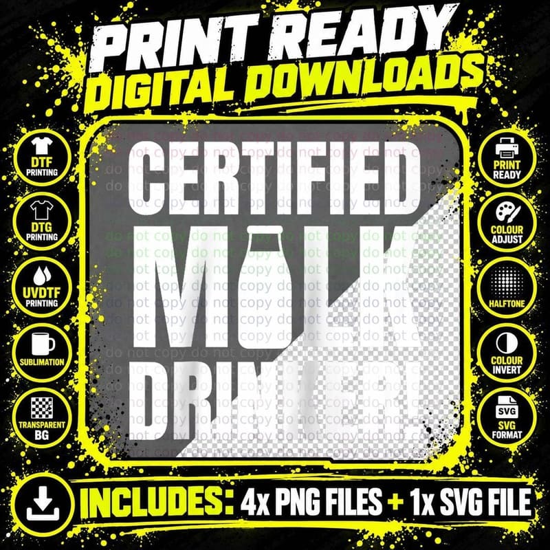 Certified Milk Drinker Funny Milk Man and Lactose Png SVG Digital Bundle