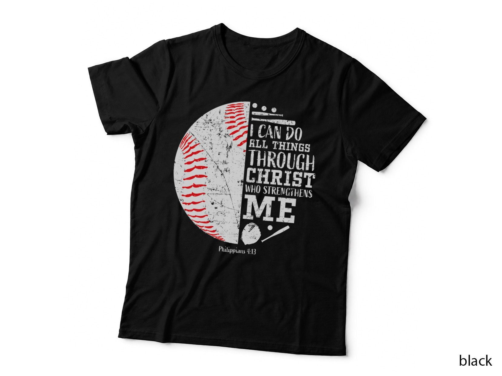Christian Baseball I Can Do All Things Religious Verse Gifts T-Shirt