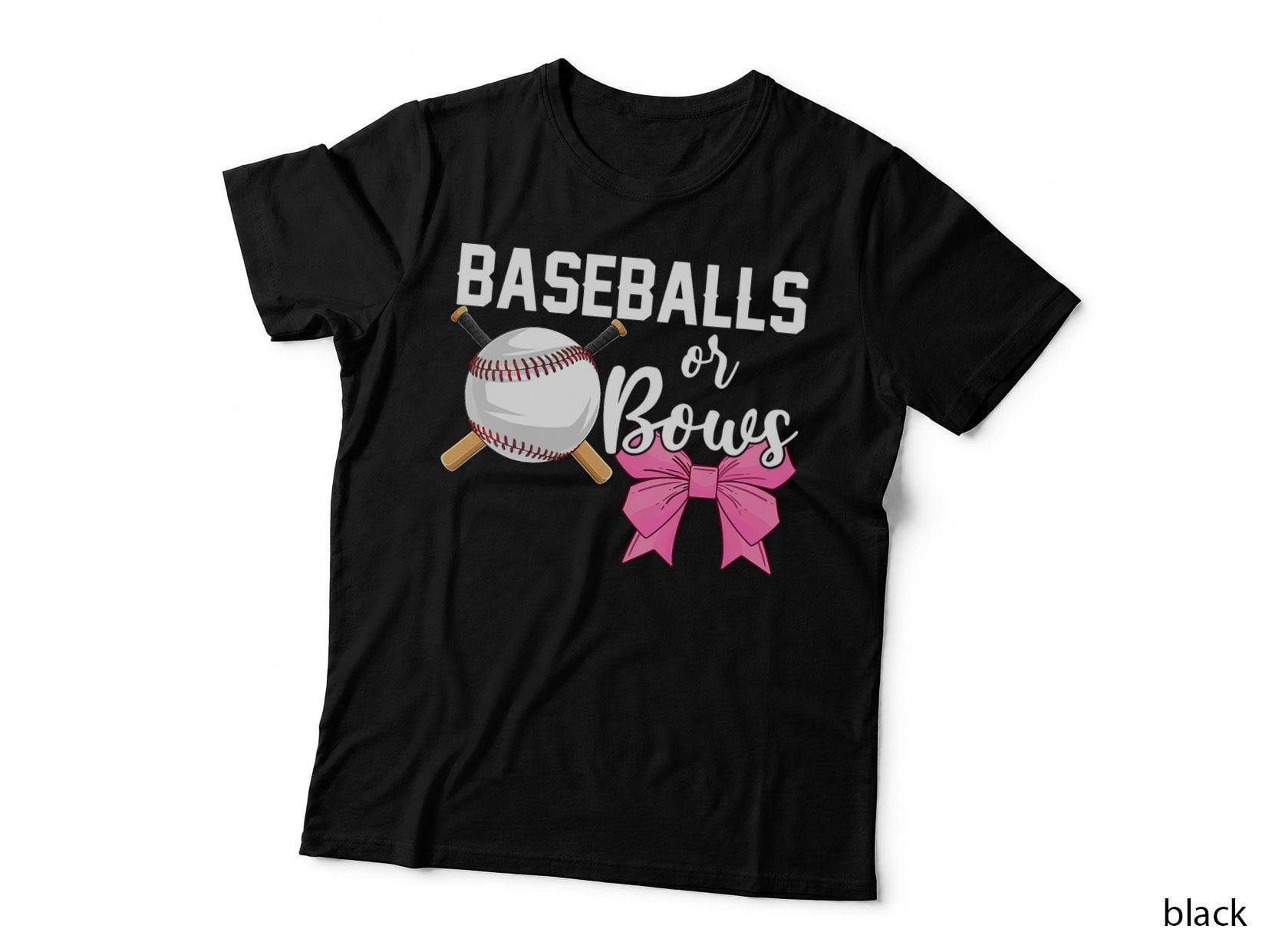 Cute Baseballs or Bows Gender Reveal Cute Baseball, Gift T-Shirt