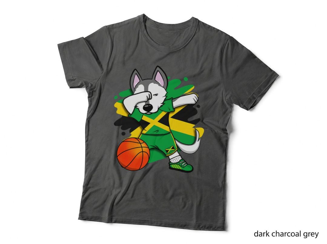 Dabbing Husky Jamaica Basketball Fans Jersey Jamaican Sport T-Shirt