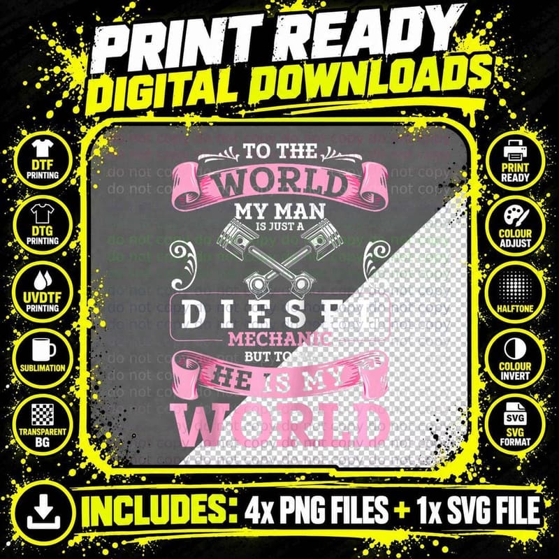 Diesel Mechanic Girlfriend Diesel Mechanic Wife Png SVG Digital Bundle
