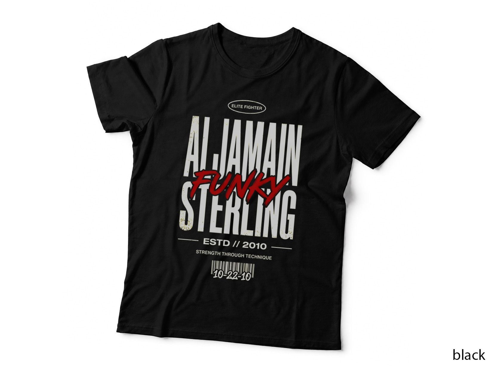 Elite Fighter Text T-Shirt, Al Jamain George Funky Al Jamain George Legend Tee