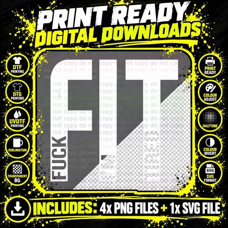 FIT Fuck I'm Tired Gym and Workout Fitness Workout Png SVG Digital Bundle