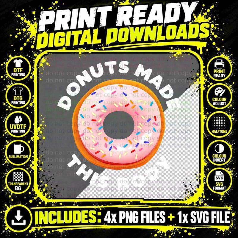 Funny Donuts Made This Body Cute Motivational Gym Png SVG Digital Bundle