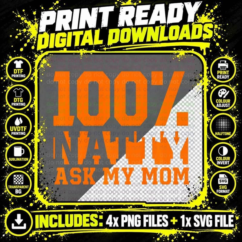 Funny Gym Workout 100 Natty Bodybuilder Png SVG Digital Bundle