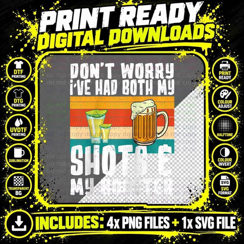 Funny Had My 2 Shots Don't Worry Had Both My Shots Png SVG Digital Bundle