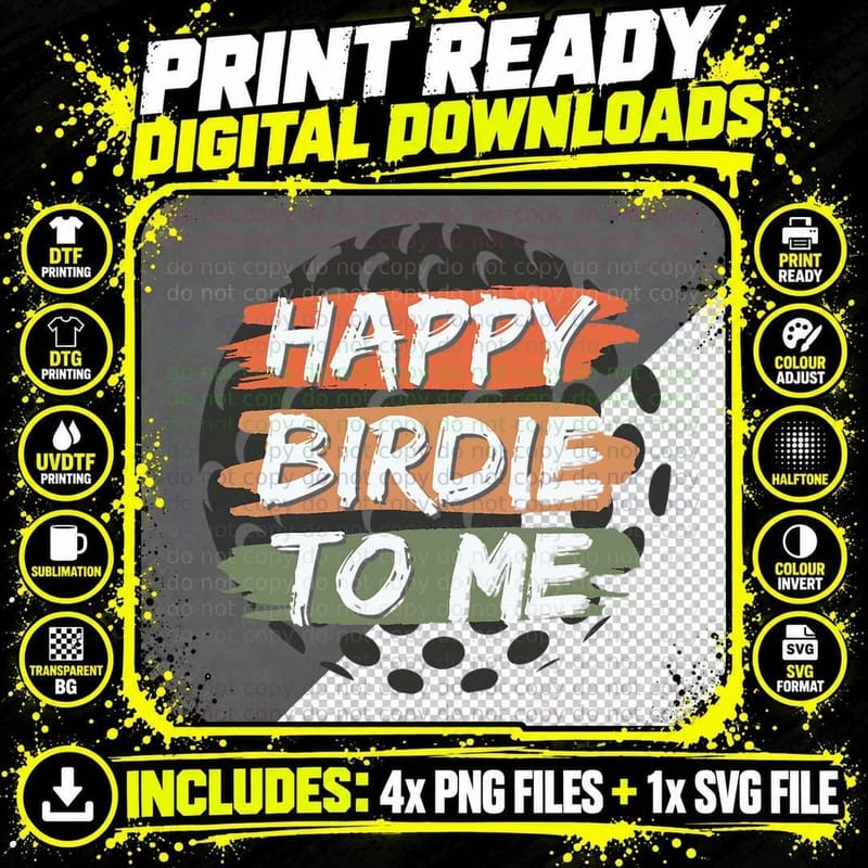 Funny Happy Birdie to Me Golf Birthday Graphic T-Shirt Png SVG Digital Bundle