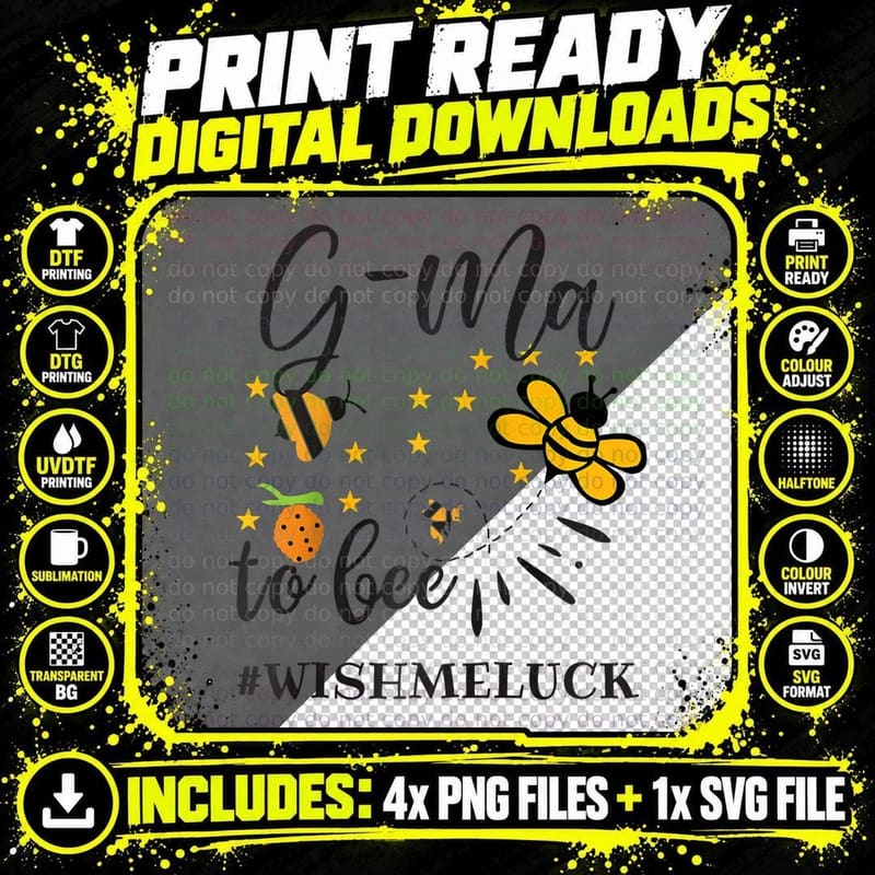G-Ma to Be Pregnancy Announcement Bee Keeper Funny Png SVG Digital Bundle