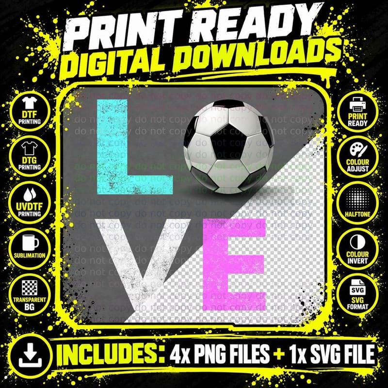 Girls Love Soccer Best Fun Birthday Gift Pullover Hoodie Png SVG Digital Bundle