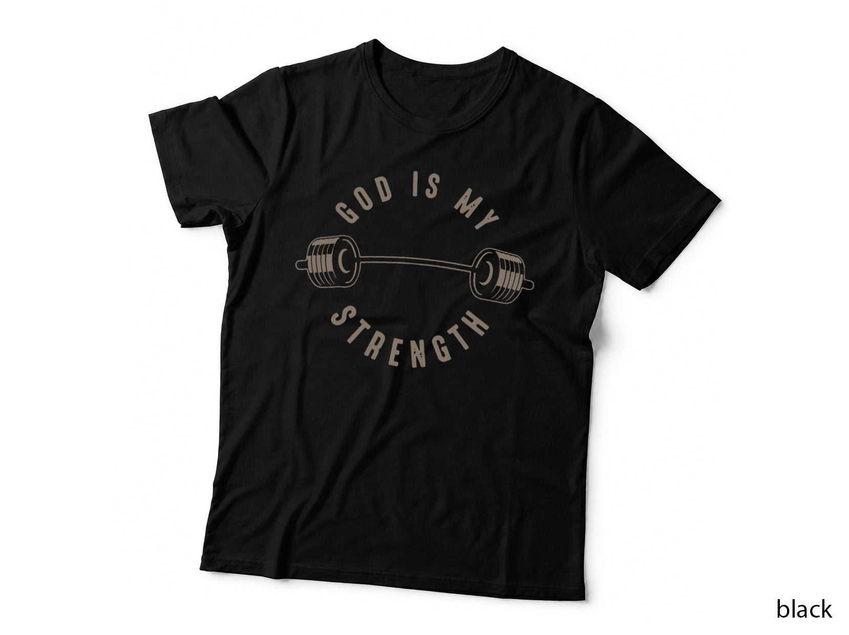 God Is My Strength Fitness Christian Gym Workout for Men T-Shirt