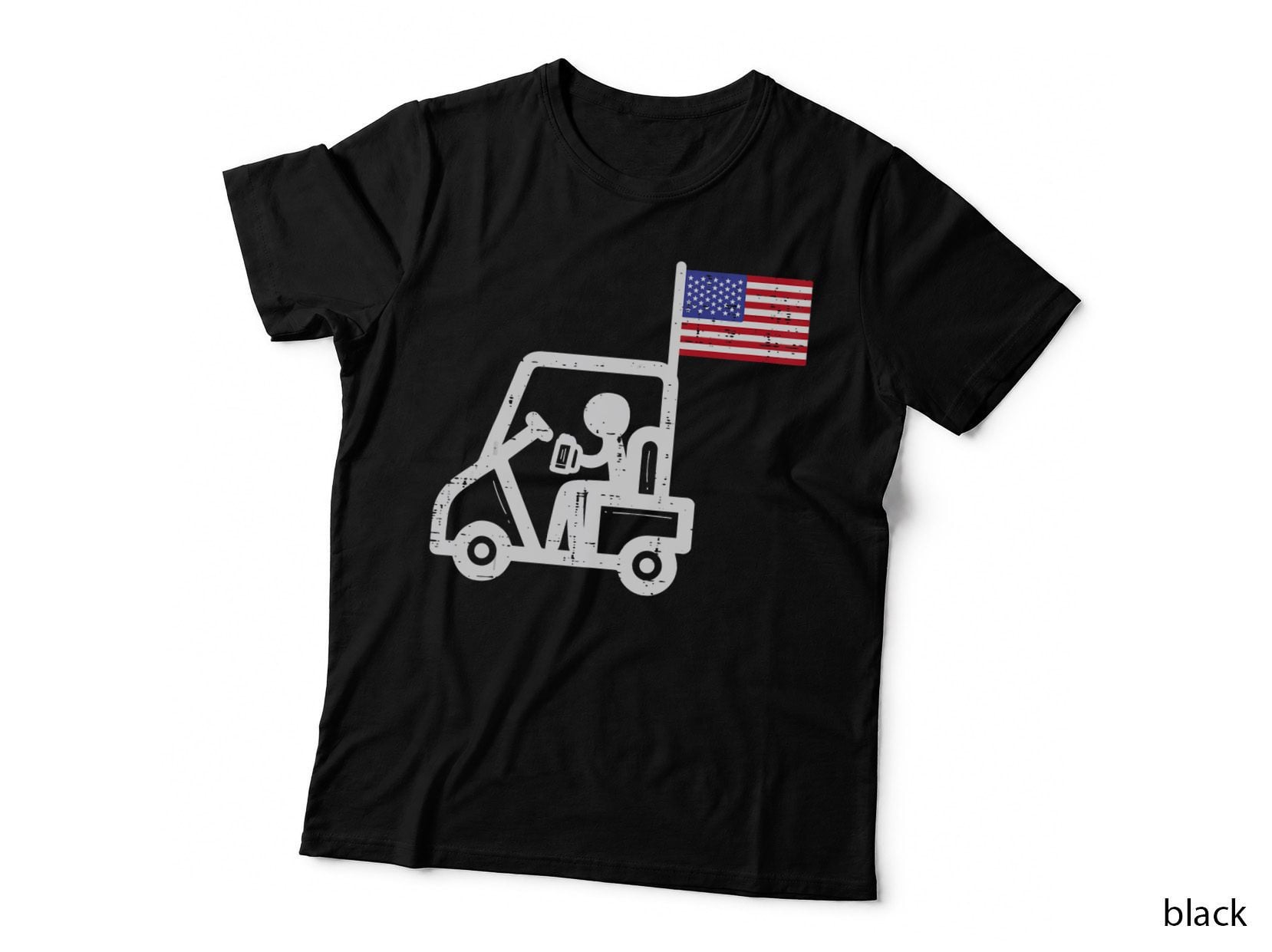 Golf Cart Flag Beer Funny Golfing Drinking Golfer Men Women, Humor T-Shirt