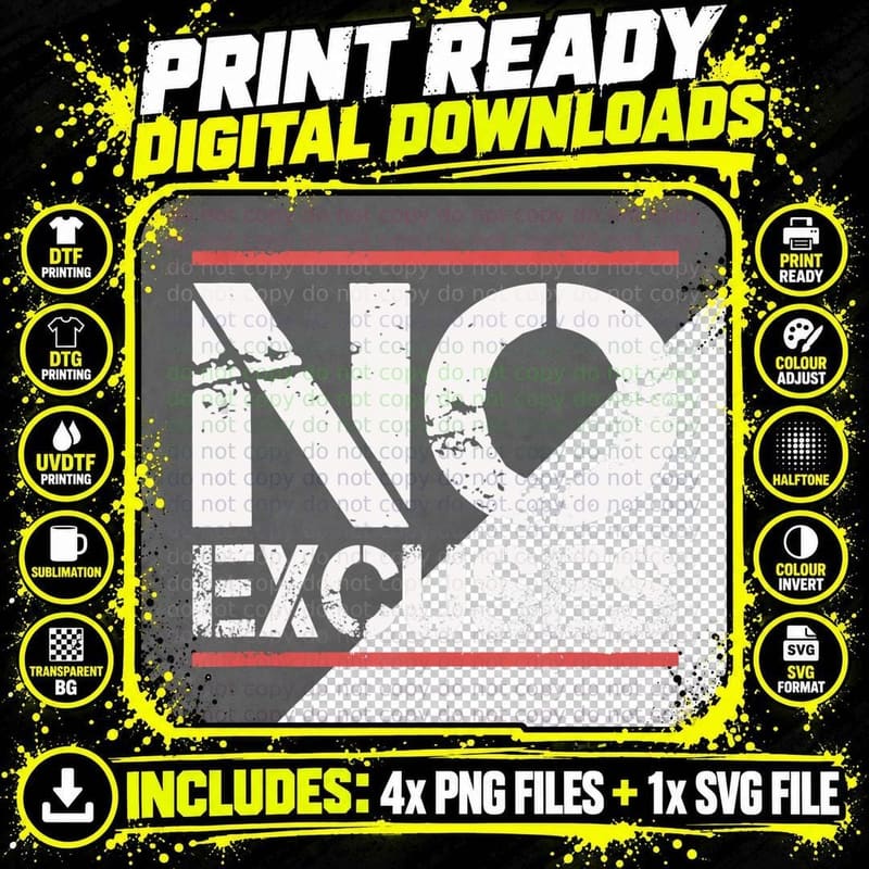 Gym Fitness Motivational Workout Design No Excuses Png SVG Digital Bundle