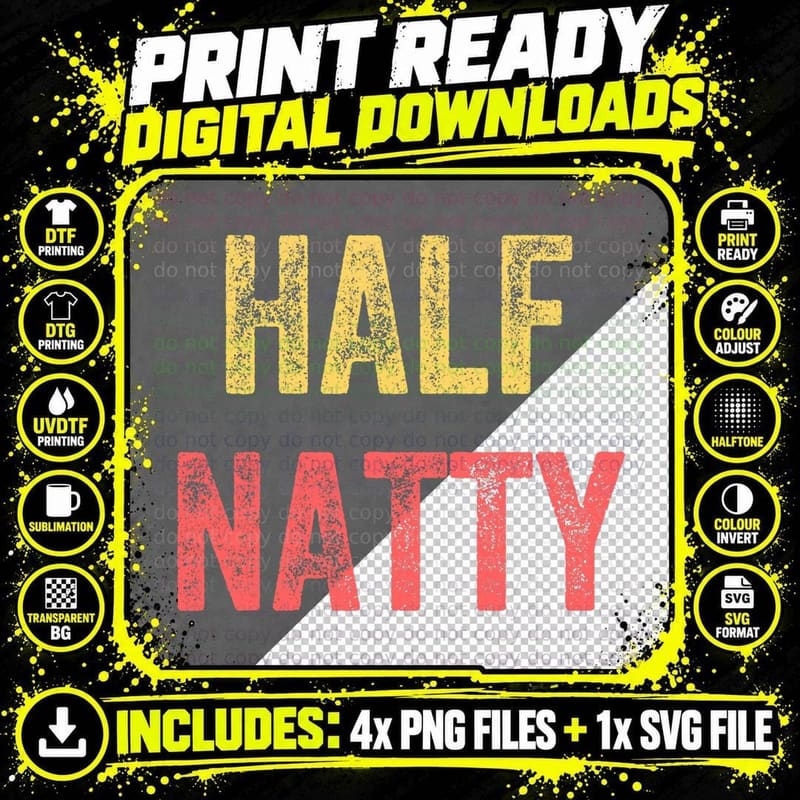 Half Natty Bodybuilding Workout Body Builder Gym Fitness Png SVG Digital Bundle