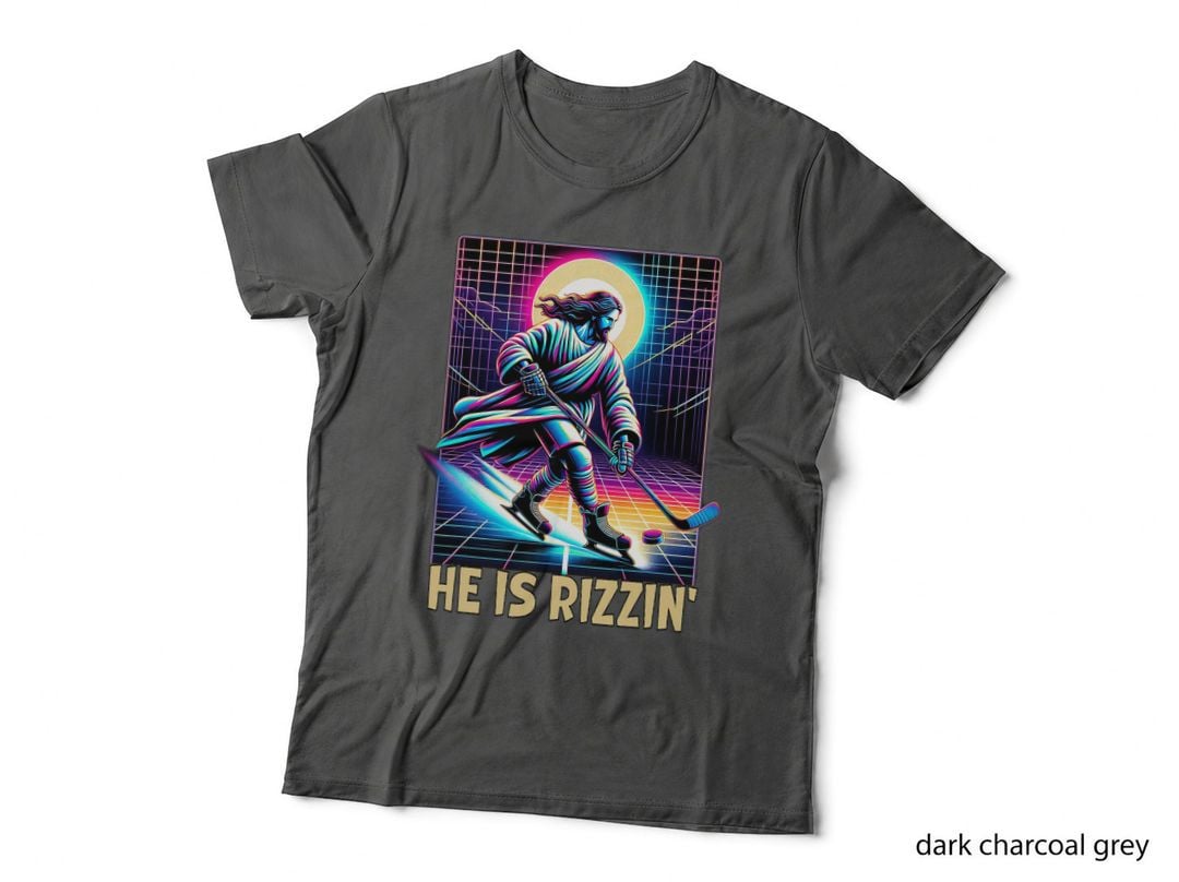 He Is Rizzin Christian Ice Hockey Lover Jesus Meme Religious T-Shirt